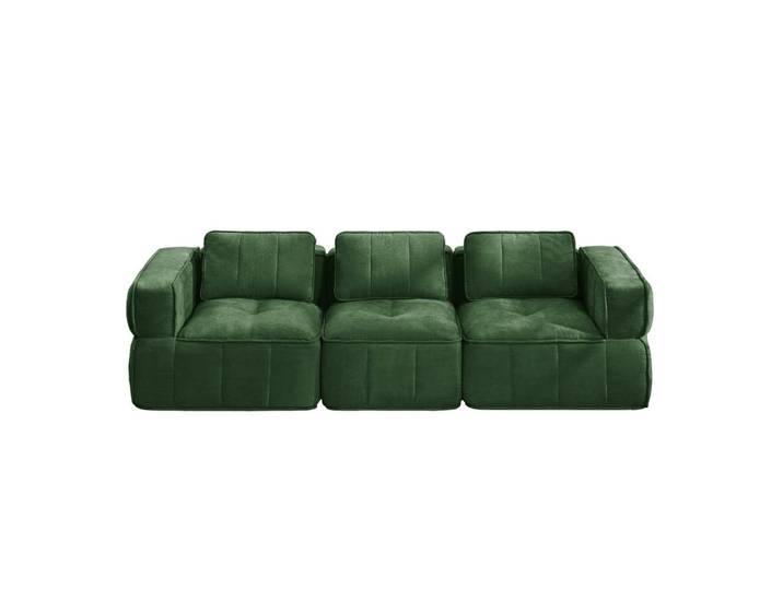 Flora Grace Sofa 271/93/67 cm in Grün aus Polyester mit modularer Flexibilität und rutschfester Basis, Kunststoff, 93x67x271 cm, Wohnzimmer, Sofas & Couches, Sofas