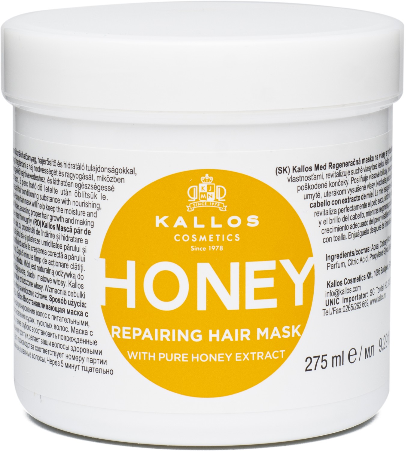 Kallos KJMN Honey Repairing Hair Mask 275 ml KA-KJMN2148