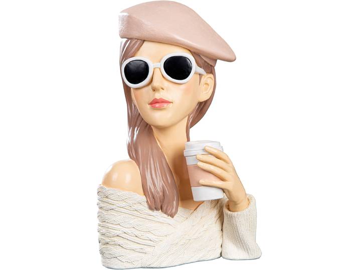 Skulptur GILDE Figur Frau Lady Adeline weiss , rosa (weiß), B:17,5cm H:28cm T:13cm, Kunstharz, Dekofiguren, Skulptur, elegante Dame Abendkleid Modefigur Dekoskulptur Wohnaccessoire