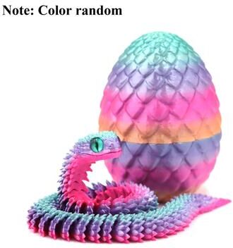 Inspired Living 3D Printed Articulated Snake Egg Rotating 3D Printed Snake Fidget & Anime Desk Decor 6