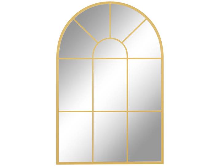 Homcom Wandspiegel Fensterspiegel 91 x 60 cm Dekorativ Spiegel mit Metallrahmen Gold, Goldfarben, Glas, 2x60x91 cm, Spiegel, Wandspiegel