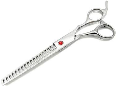 Inspired Finds ChunkCurve Pro 7in Curved Chunking Grooming Scissors For Dogs & Cats silver Thinning45