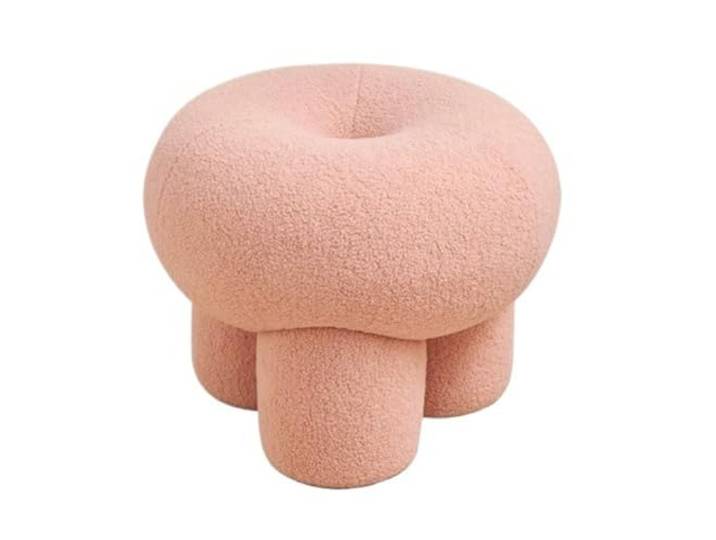Schminkhocker, kleiner runder Hocker, Wohnzimmersofa Kleiderschrank(Pink)