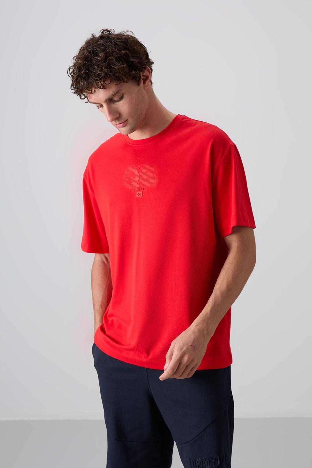Overmaat Geprinte Logo Crew Neck T-shirt