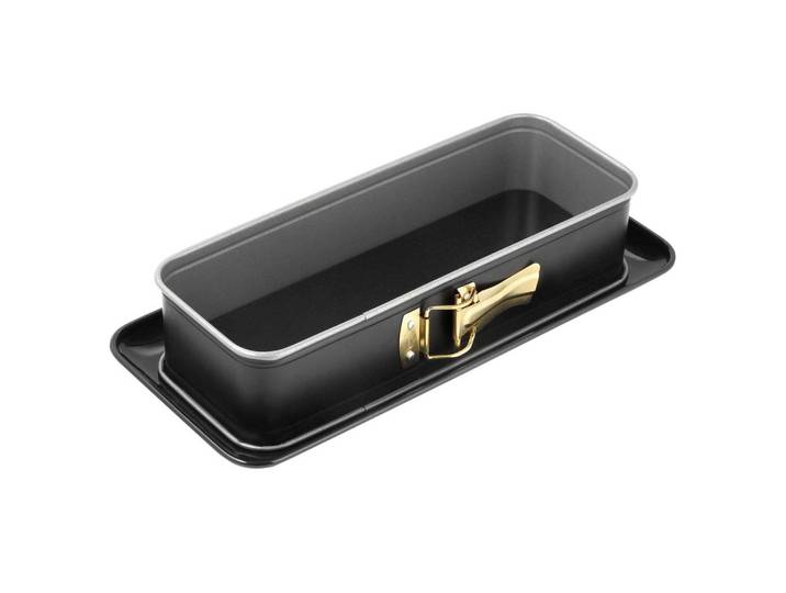 Dr.Oetker Springform Back-Idee Kreativ, Grau, Schwarz, Metall, rechteckig, 12x7x30 cm, antihaftbeschichtet, Backen & Backzubehör, Backformen, Springformen
