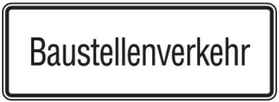 Zusatzschild 1007-38, 330x600mm Baustellenverkehr RAL-Gütezeichen Folie RA2 ; ADCO (4251783606712)