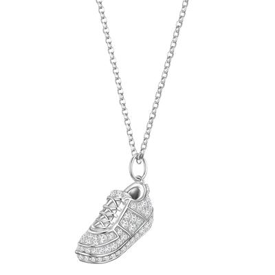 Kette mit Anhänger GLANZSTÜCKE MÜNCHEN "GSM2154", silber, Halsketten, Damen, 45,0cm Basiskette + 5,0cm Verlängerung,mit Zirkonia, Silber 925 (Sterlingsilber), mit Zirkonia