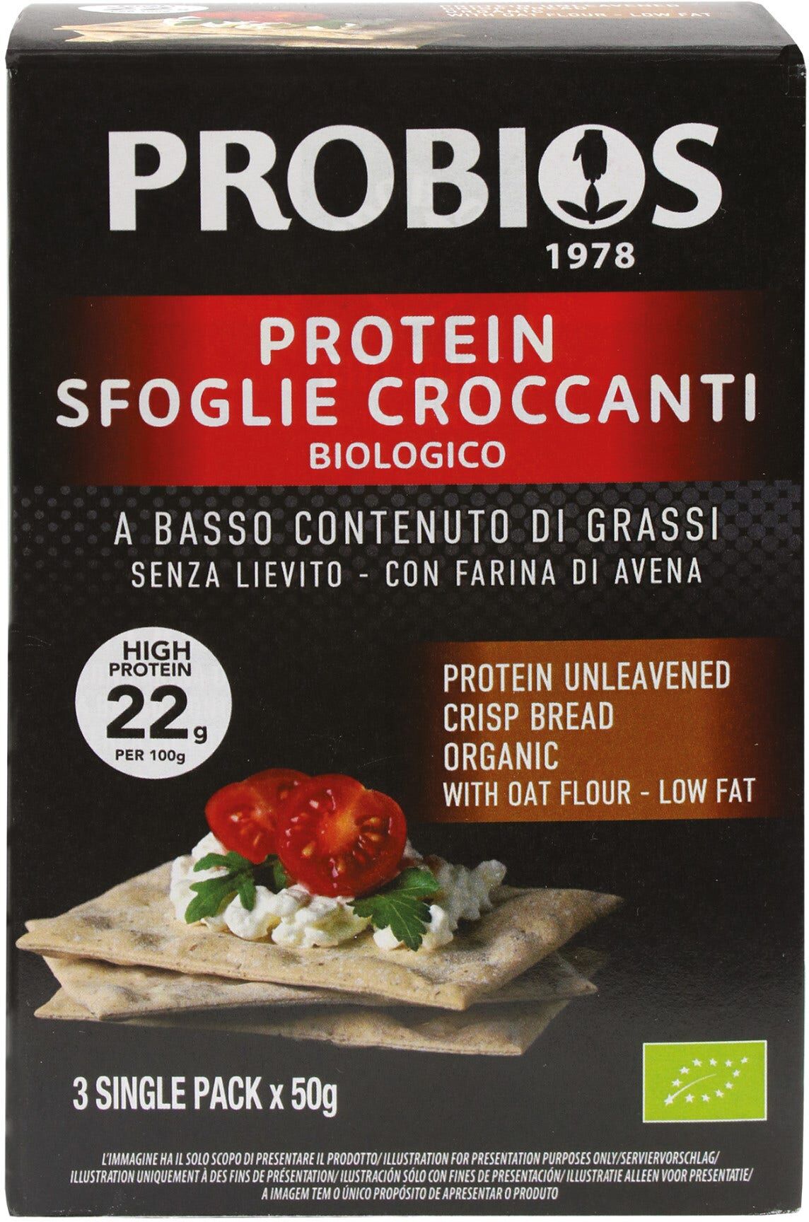 PROBIOS Protein Sfoglie Croccanti 3x50 G 