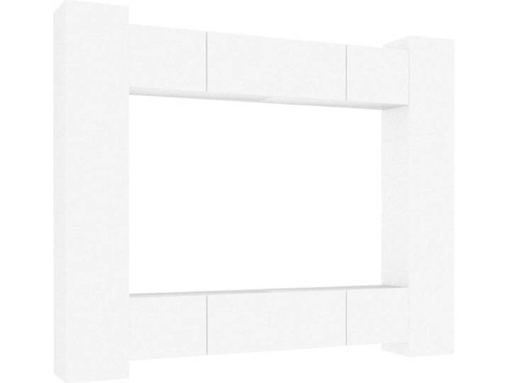 vidaXL - 8-delige - Tv-meubelset - bewerkt - hout - wit