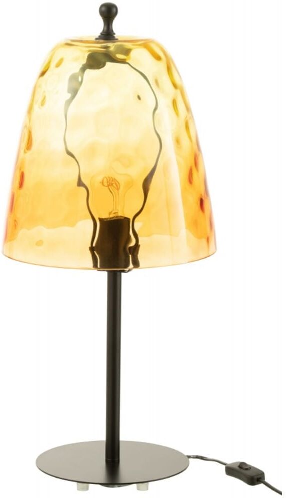 J-line Lámpara de vidrio amarillo 58x28x28 cm