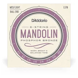 D’Addario EJ70 - Mandoline Phosphor Bronze, Ball End | 011-038 - Saiten Zupfinstrument