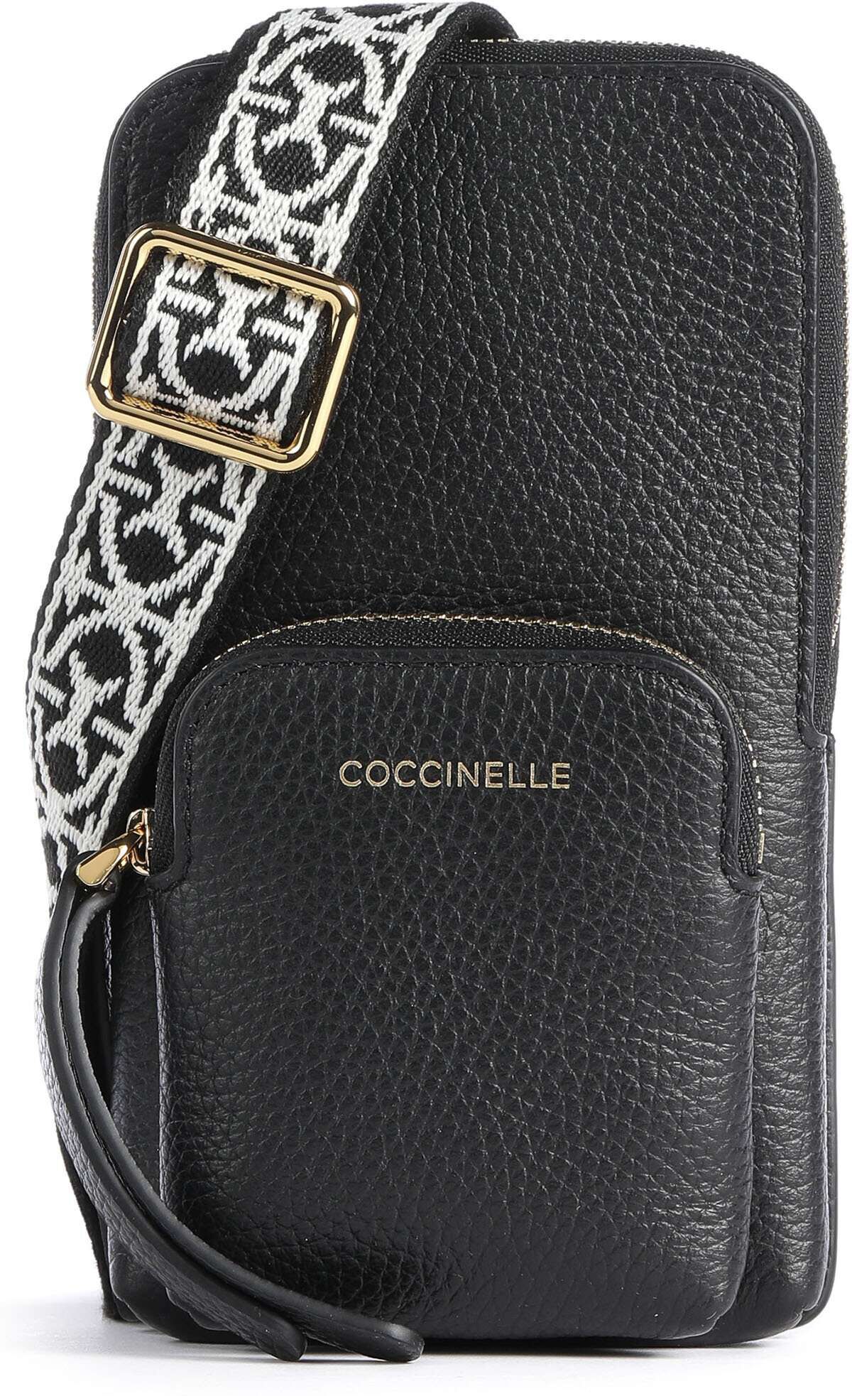 Coccinelle Pixie Handytasche aus Leder, schwarz