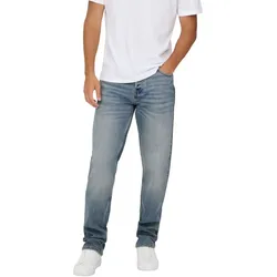 Only & Sons Herren Jeans ONSEDGE PERFORMANCE Mid Waist - Regular Fit - Blau Grau Schwarz - 22033824 Washed Black - 31W / 32L