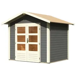 Karibu Gartenhaus Grenada (Talkau) - 28 mm inkl. gratis Expressversand terragrau 244 x 204 cm