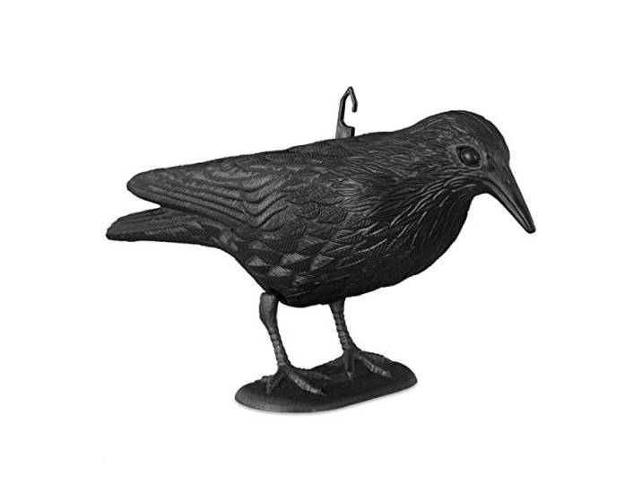 Relaxdays 10022552 Corbeau de jardin anti-pigeon\, Polyéthylène\, Noir\, 20 x 33 x 12 cm