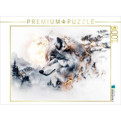 CALVENDO Puzzle Im Schatten des Mondlichts erwacht der Wolf zum Leben | 1000 Teile Lege-Größe 64x48cm Foto-Puzzle für glückliche Stunden, Sonstige von