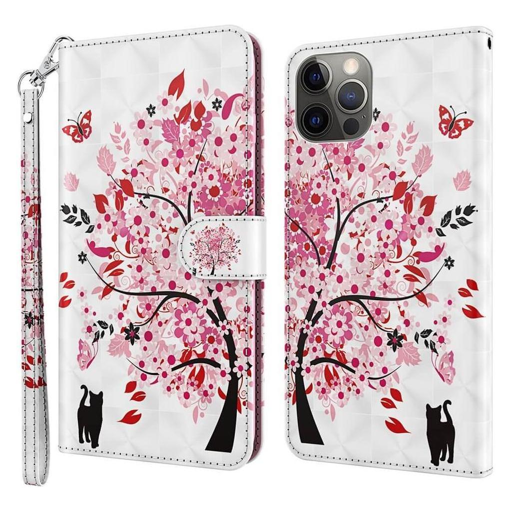 Cover-Discount iPhone 15 - Etui Glitzer Effekt Baum rosa (Apple iPhone 15) (660155097E)