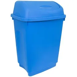 RS PRO Kunststoff mit Klapp Deckel 50L Blau Mülleimer, Abfalleimer, Blau