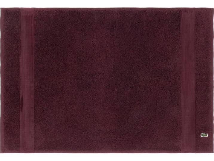 Badematte LACOSTE LLECROCO , braun (bordeaux), H:3mm, Baumwolle, Badematten, Badematte, mit Label-Applikationen