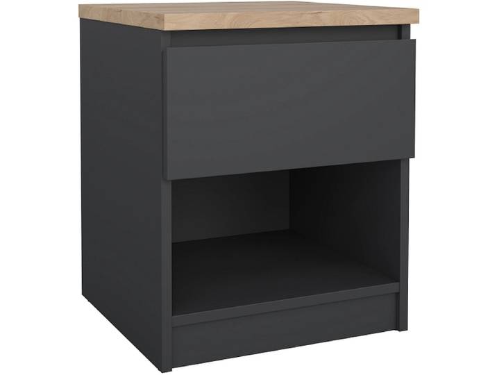 Nachttisch NAIA 1 Schublade 40.4x40x49.5cm schwarz matt