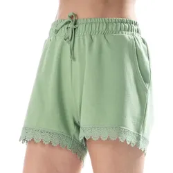 ELLENOR Shorty mit Häkelspitze