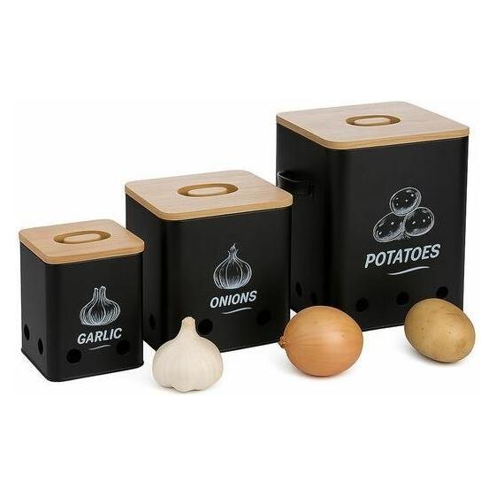 Relaxdays Kartoffel Aufbewahrungsbox 3er Set (10051563_46)