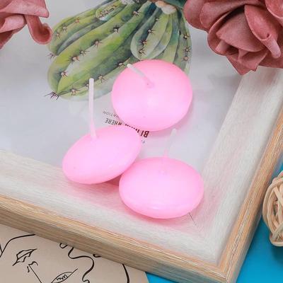 Uplift Treasures Unscented Floating Disc Candles For Romantic Decor 16pcs Pink