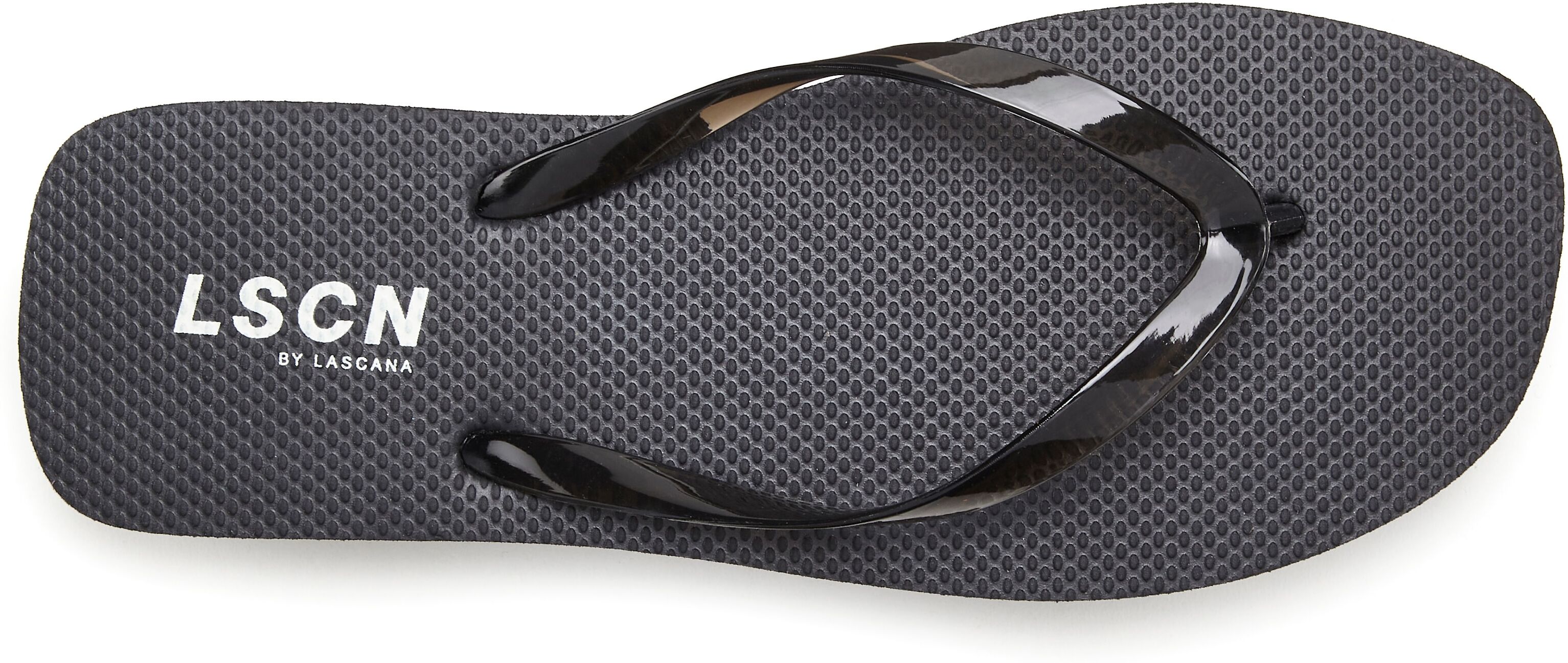 Badezehentrenner LSCN BY LASCANA "Flip-Flops, Badelatsche, Badeschuhe, Sandale, Pantolette, Badeschlappe", Damen, Gr. 41, schwarz, Obermaterial: 100% Synthetik. Decksohle: 100% Synthetik. Futter: 100% Synthetik. Laufsohle: 100% Synthetik, unifarben, Basic