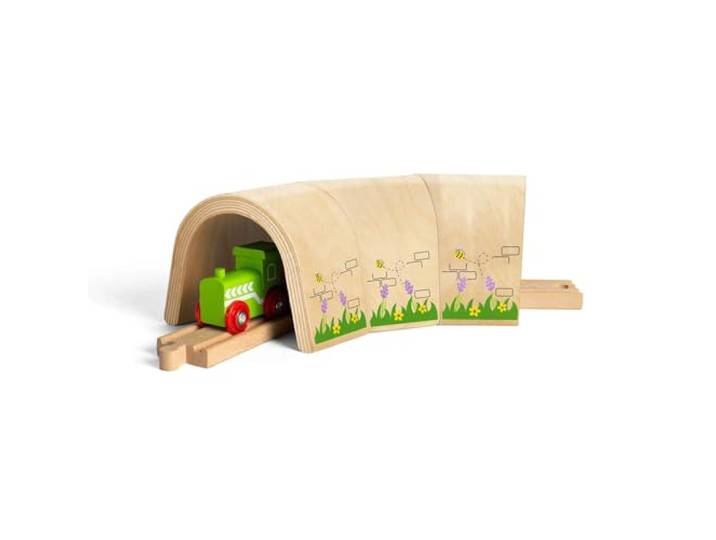 Bigjigs Rail Gebogen treintunnel - natuurlijke tunnel voor houten treinsets en houten spoorwegen, kwaliteit Bigjigs treinaccessoires, houten treinbaanaccessoires