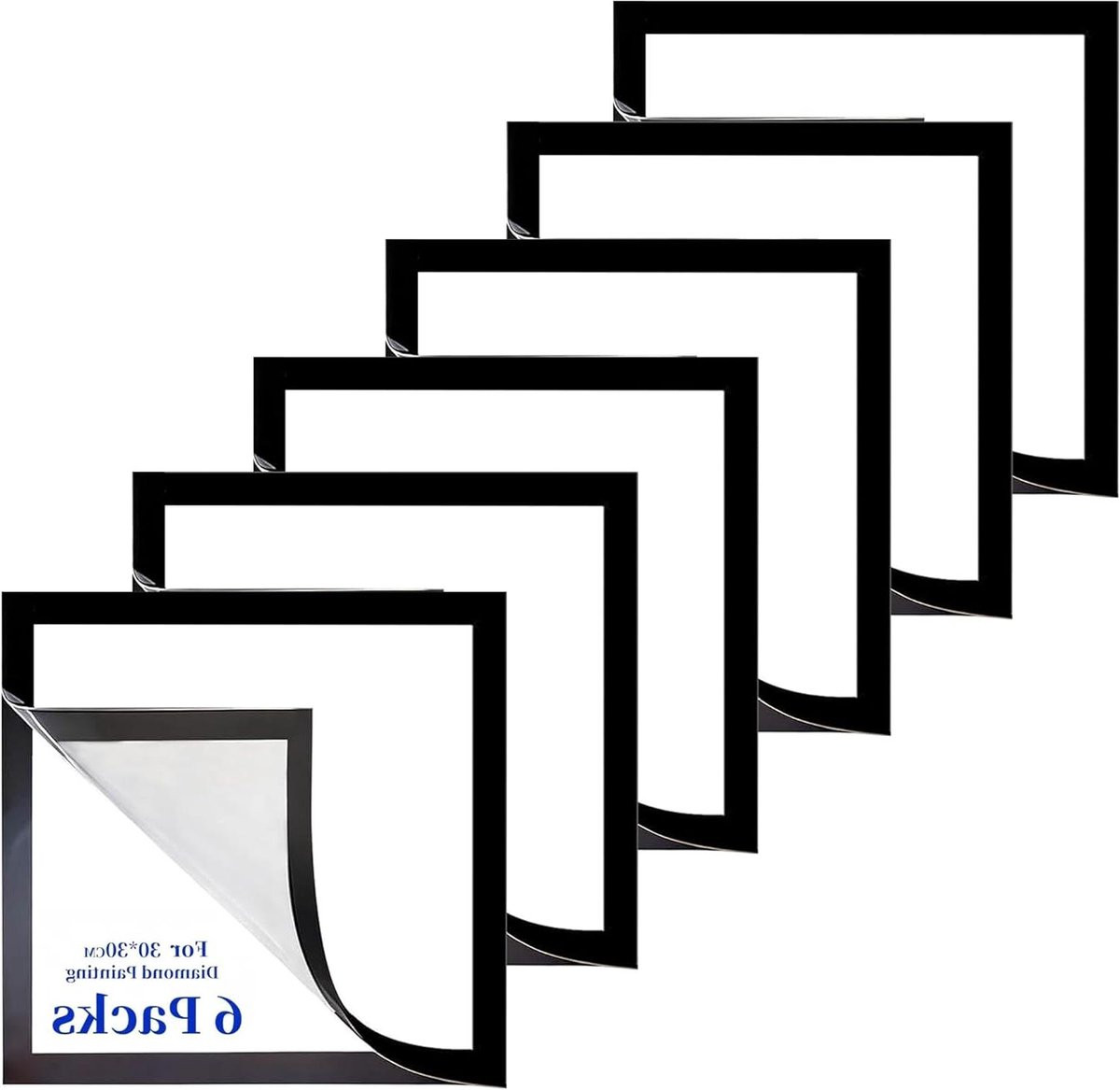Magnetische fotolijsten voor diamant schilderen, wanddecoratie, zwart, 30 x 30 cm