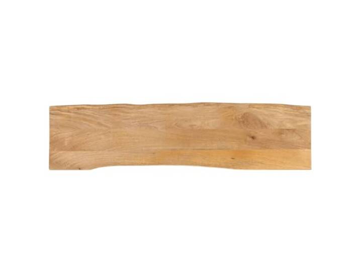 PTUGUOF Tischplatte Mit Baumkante 180x40x3,8 cm Massivholz Mango Rustikale Naturkante, Vielseitig Kombinierbar, Feucht Abwischbar, Einzigartige Holzmaserung
