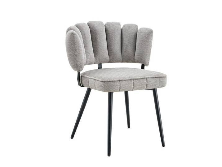 SENVIRO ensemble table et chaises table ronde 107 x 75 cm avec 2 etageres 2 chaises en tissu gris noyer et noir