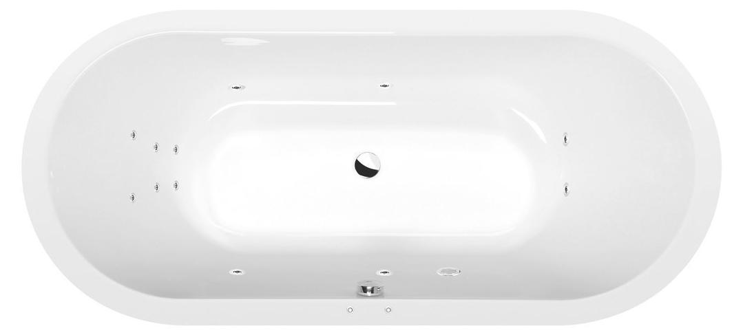 Polysan VIVA O Whirlpool-Badewanne, 185x80x47cm, Attraction Hydro, Chrom