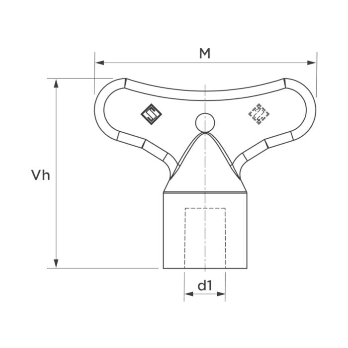 Aalberts Sepp Steckschlüssel 0001804 DN 15, mit Vierkant, 6,5mm, Kunststoff