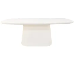 SIT Möbel Tisch | bootsförmige Tischplatte | Kalkputz naturweiß | B 200 x T 100 x H 76 cm | 14921-10