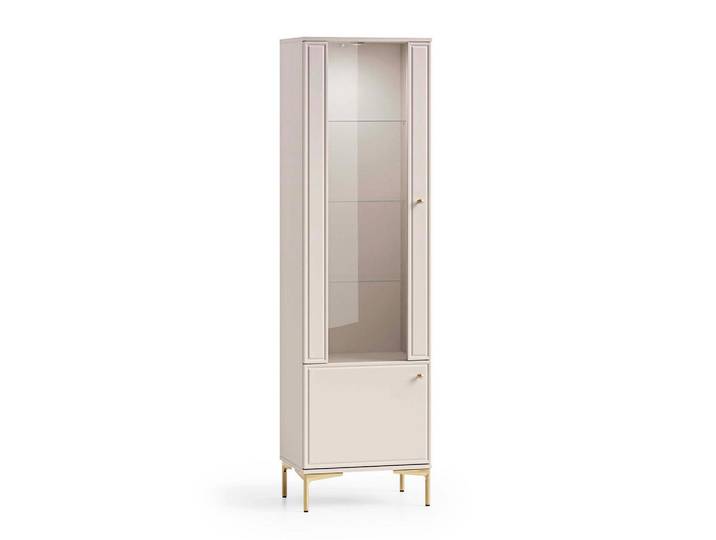 Petits-meubles Vitrine Sélène Kaschmir, Holzwerkstoff, 54x190x40 cm, Esszimmer, Vitrinen, Vitrinenschränke