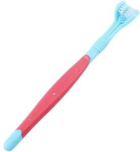 Uplifted Goods Three Sided Toothbrush For Dogs And Cats blue