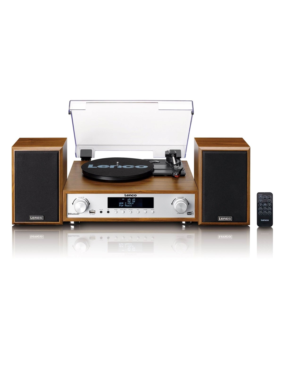 Lenco MC-160WD - HiFi Stereo system with Record Player DAB+/FM radio and Bluetooth - Wood - Plattenspieler
