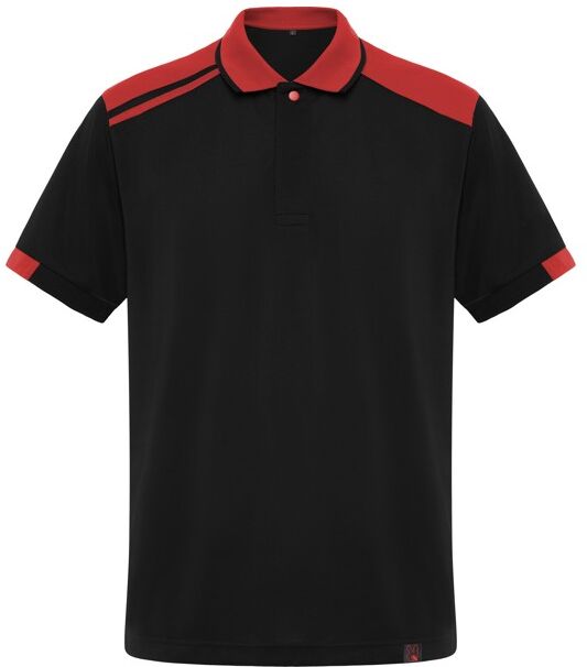 Polo manches courtes personnalisé antibactérien Samurai noir/rouge XXXL