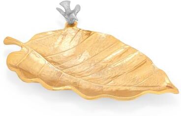 "Alice Pazkus 11""L Gold Leaf Dish"