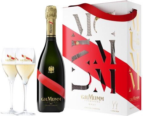 Mumm Estuche champagne GH Cordón Rouge brut + 2 copas.