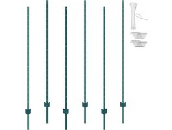 VEVOR 6 Fuß Zaunpfosten, 6er-Pack T-Pfosten Hochleistungs-Zaunpfosten aus Metall, stabile Zaunpfähle aus Stahl für Gartenhof, Rasen, Bauernhöfe und Maschendrahtzäune im Freien, grün