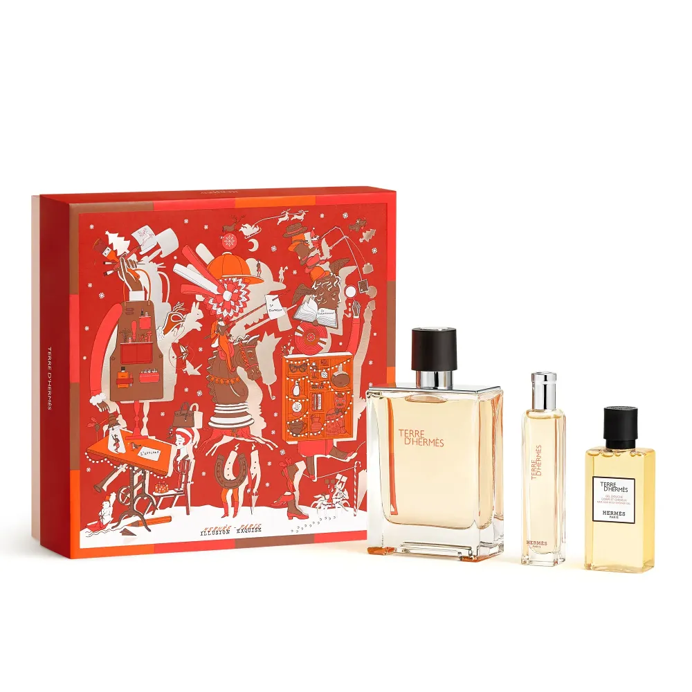 HERMÈS - Coffret Terre d'Hermès Coffret pour Homme Eau de toilette 100ml + Vapo 15ml + Gel douche 40ml - Kapao Parfumerie en ligne française
