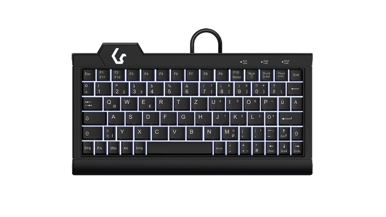 KeySonic KSK-3010ELC kabelgebundene Super-Mini Tastatur - QWERTZ DE - schwarz 60962