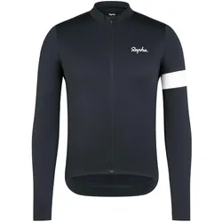 Rapha, Herren, Velotrikot, Core Thermal Long Sleeve Cycling Jersey (M), Schwarz, M