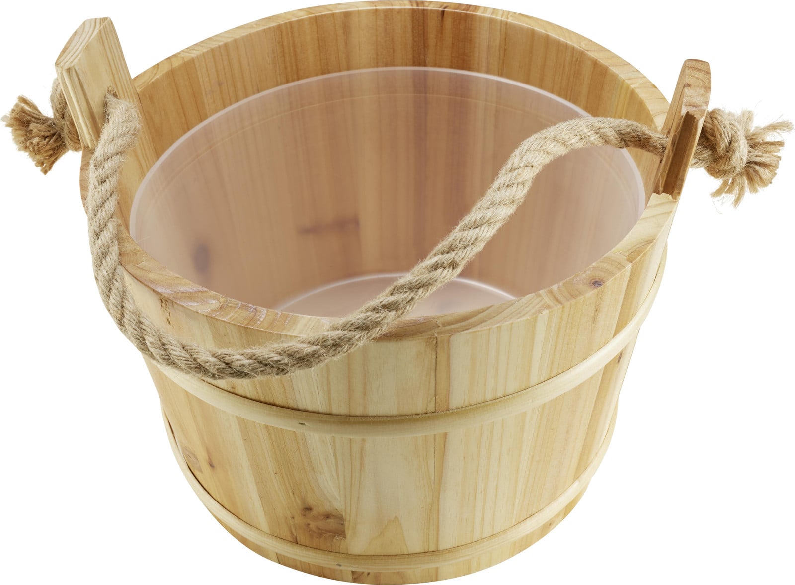 CROLL & DENECKE Sauna-emmer van hout met kunststof inzetstuk