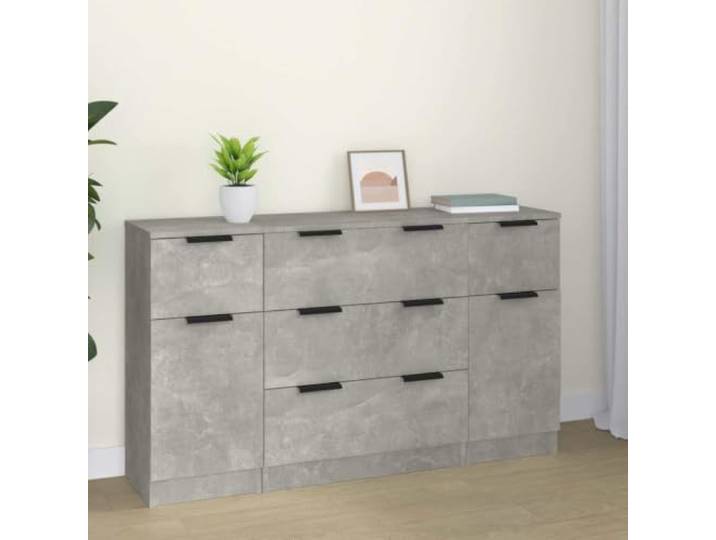 HEFZGDB Minimalistisches Sideboard-Set für Moderne Einrichtung, modernes Sideboard-Set mit minimalistischem Design, pflegeleicht aus Holzwerkstoff mit viel Stauraum für Zuhause