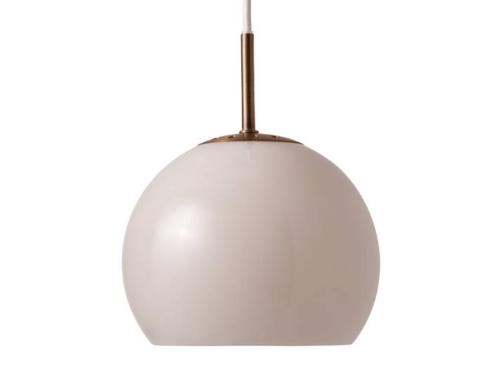 Ball Glass Hängeleuchte, sandgrau, Ø 25 cm - FRANDSEN - Esszimmer - Einflammig