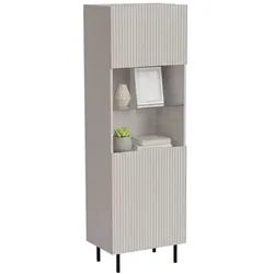 Dmora Luzzana - Vitrine, 60x42x183h cm Beige, 4 Ablagen