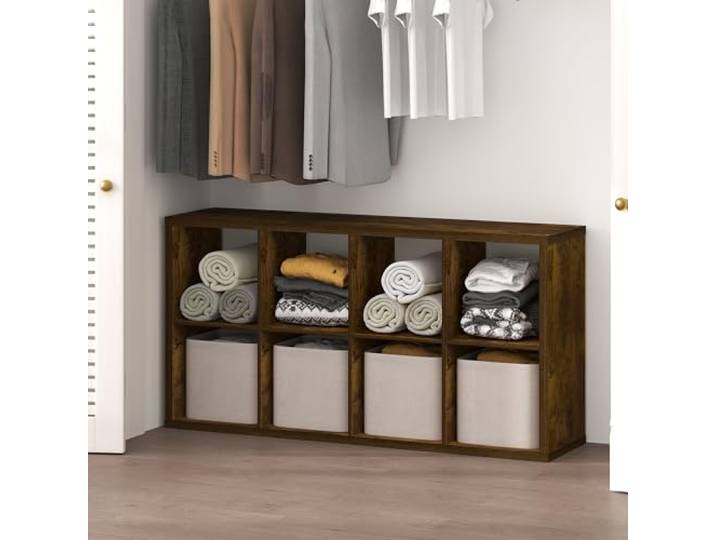 Furinno Cubic Kleiderschrank-Organizer und Aufbewahrungssystem, 8-Würfel-Schrankorganizer, offene Regale, extra Dicker Rahmen für Kleiderschrank, Schlafzimmer, Wohnzimmer, Bernstein-Kiefer